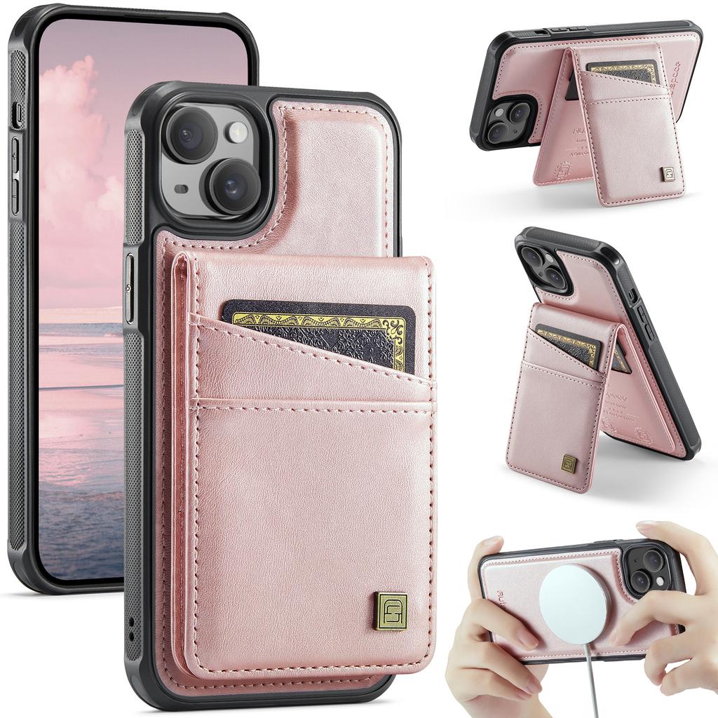 For iPhone 13 6.1 Inch Case AUTSPACE A12 Leather Phone Case with Detachable Card Bag
