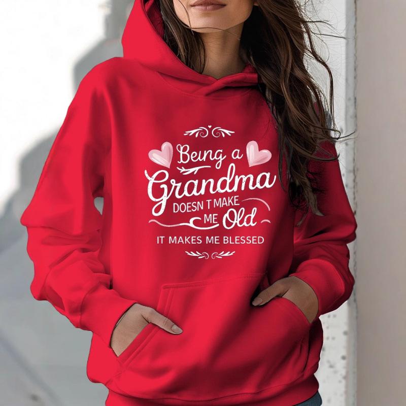 2025 Stylish European Long-Sleeve Letter Print Hoodie for Women - Casual Autumn/Winter Sweatshirt