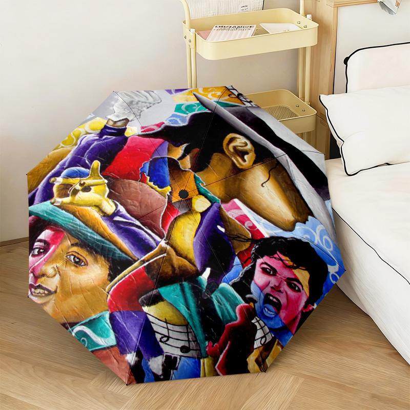 1PC Michael Jackson Automatic Umbrella - Suitable Travel Outdoor Portable Umbrella Birthday Gift Daily Essentials