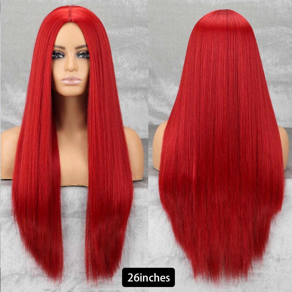 Long Straight Wig With Bangs Natural White Hair Wigs Synthetic Heat Resistant Wigs For Girls Daily Party Use