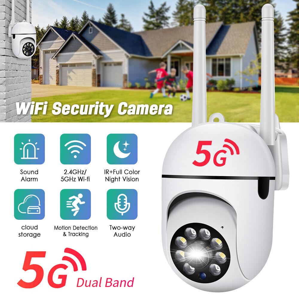 5Ghz&2.4Ghz WiFi Surveillance True 300W 3MP Security Camera 8 LEDS 4X Digital Zoom Automatic Human Tracking Wireless IP Cam Full Color EU CCTV Camera