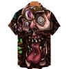 Summer Skull 3d Havajská košile pro muže Nadměrná Neformální Pánské Košile Streetwear Plážové Pánské topy Halenka s krátkým rukávem Trendy trička