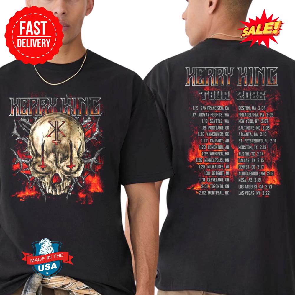 

Kerry King Eye Crosses Skull Tee Tour 2025 Two Sided Print Classic T-Shirt S-5XL 3XL