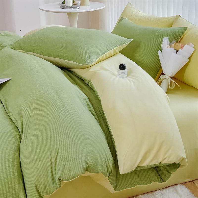 Bubble Cotton Bedding Set - Soft & Breathable Bedroom Set - Includes 1 Duvet Cover, 1 Flat Sheet, 2 Pillowcases