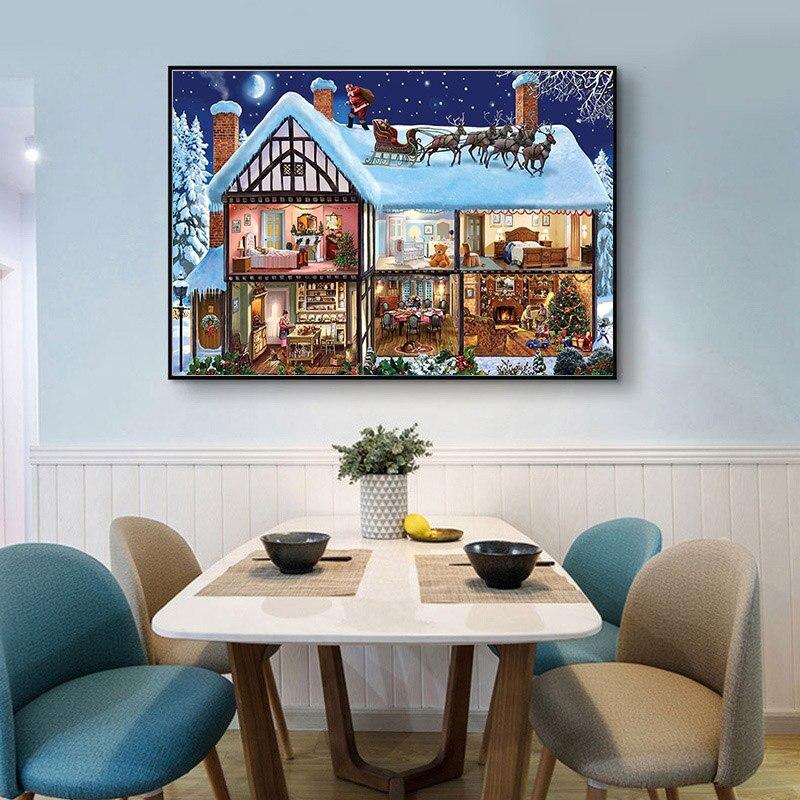 5D Diamond Painting Santa Claus Diamond Mosaic Christmas Diamond Embroidery Winter DIY Full Round Cross Stitch Home Decor