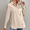Womens Elegant Leopard Print Long Sleeve Polo Shirt Casual Office Wear Blouse