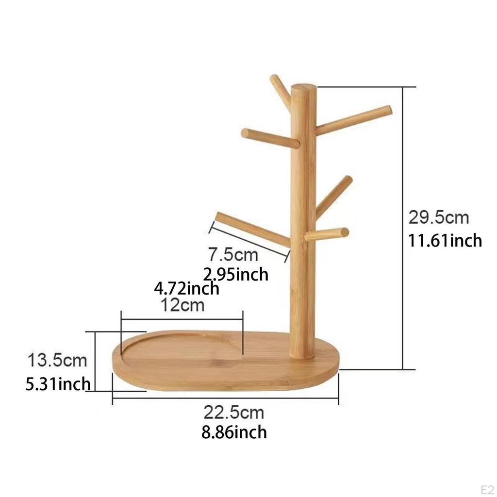 Kaffeebecherbaum, Becherhalter Küchenorganizer Arbeitsplatte Multifunktionsständer Holz für Zuhause
