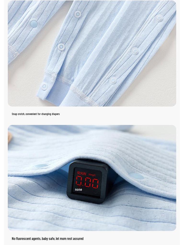 Newborn Cotton Long Sleeve Bodysuit Pajamas - Infant & Toddler Jumpsuit for Boys & Girls