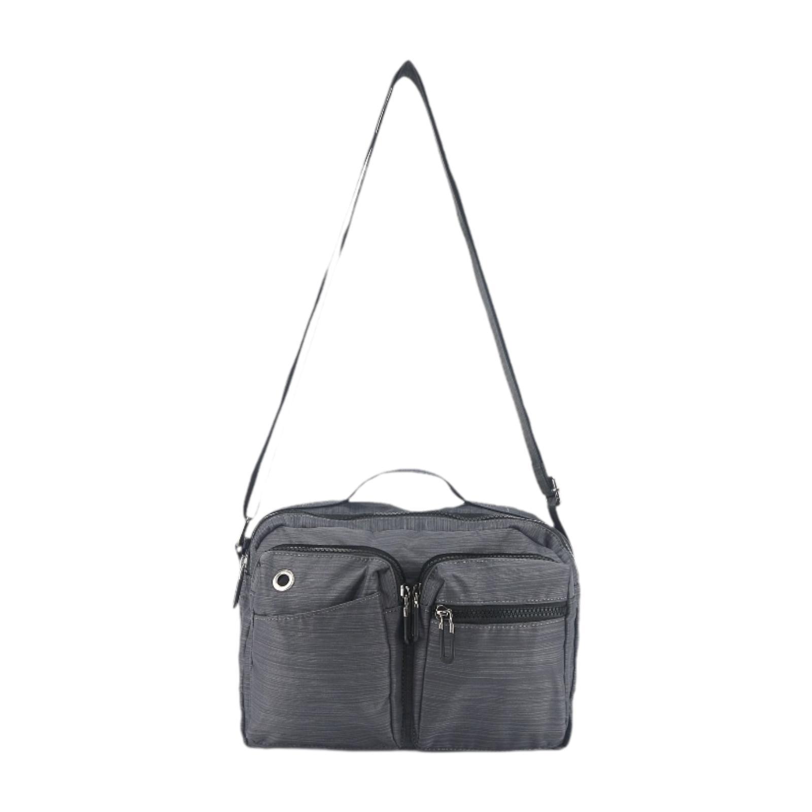 

Men Shoulder Bag Lightweight Satchel with Adjustable Strap Large Capacity Handbag for Camping Gym Outdoor Sports Fishing Cycling серый