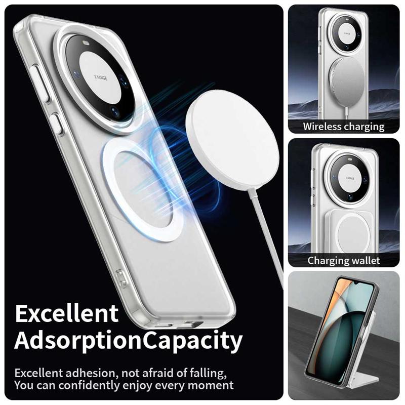 For Huawei Mate 60 Pro Case Cover Huawei Mate 60 Pro Capas Transparent Annular Magnetic Matte Clear Fundas Huawei Mate 60 Pro