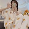 Cute Melody pajamas women's Japanese sweet cartoon style loungewear age-reducing girls cardigan short-sleeved set