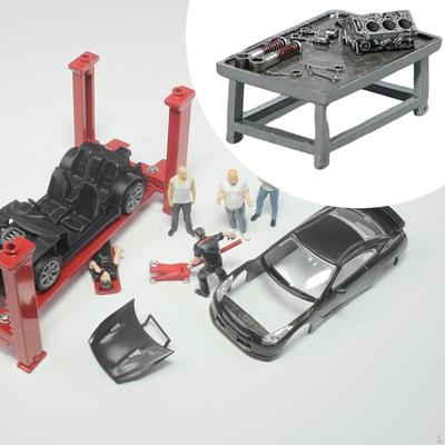 1:64er Maßstab Miniatur Werkbank Werkstatt Szene Diorama Rollenspiel Spielzeug Dekoration Kreativ