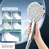 5 Modes Adjustable Handheld Shower Head High Pressure Silver Black Grey Rainfall Sprayer Household Bathroom Accessory