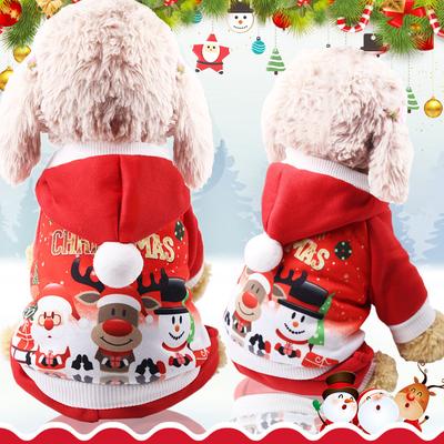 Dog Winter Warm Pet Clothes Christmas Clothes  for Small Medium Dogs Elk Santa Claus Dog  Coat Hoodies Christmas Dogs Costume