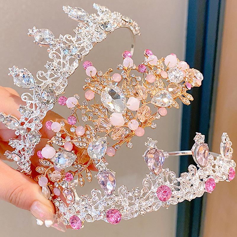 Children's Crystal Crown Headband: Elegant Princess Performance Hairpiece for Girls