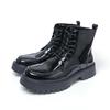 2026 New Style Leather Boots for Men British Style Black Casual Height-increasing Thick-soled High-top Leather Shoes for Men