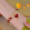 Rabbit Bracelet Pendant Round Beaded Bracelet Adjustable Vintage Beads Bracelets Chinese Style Vintage Hand Ornaments Jewelry