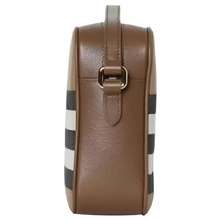 Burberry Classic Check Zip Closure Cotton Shoulder Bag Women Shoulder Bag Brown 81140681