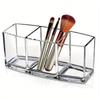 1pc Clear 3 Grid Makeup Box Organizer Storage Lipstick Nail Polish Display Stand Holder Cosmetic Jewelry Case Tools Box