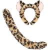 Set Orecchie e Coda Tigre Leopardo 2026 Costume Gioco di Ruolo di Halloween Adulti Bambini Animale Selvatico Aspetto Feroce a Tema Festivo