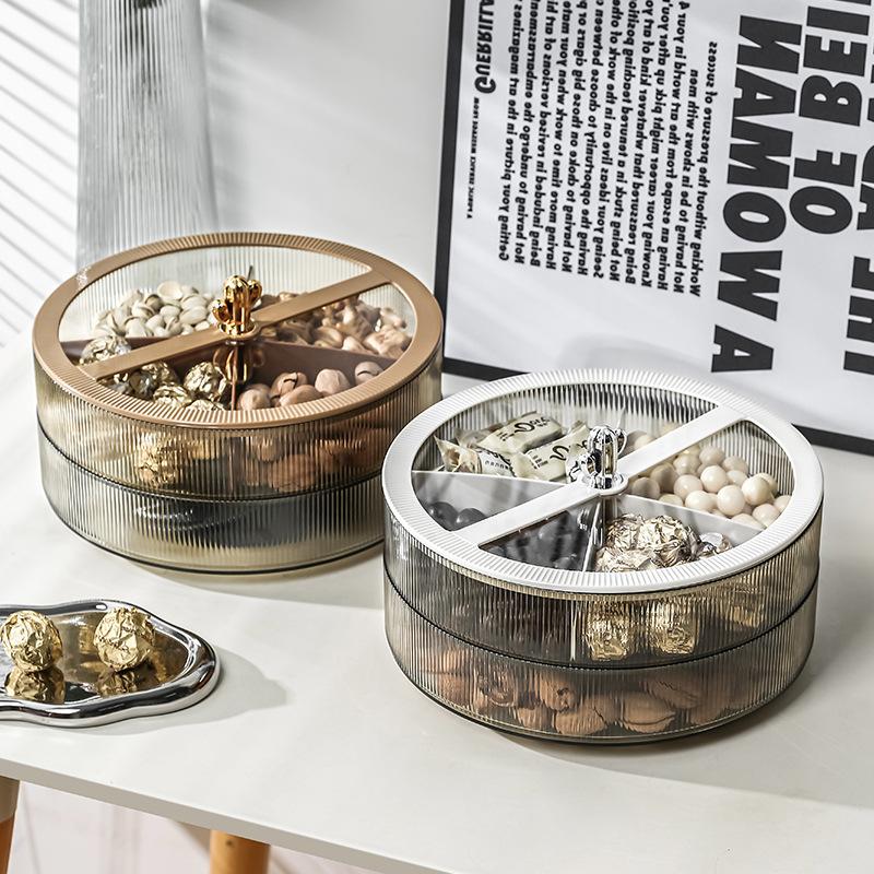 Plastic Light Luxury Sealed Nut Snacks Placed In The New Year's Dried Fruit Storage Home Living Room Coffee Table High-end Fruit Plate Box