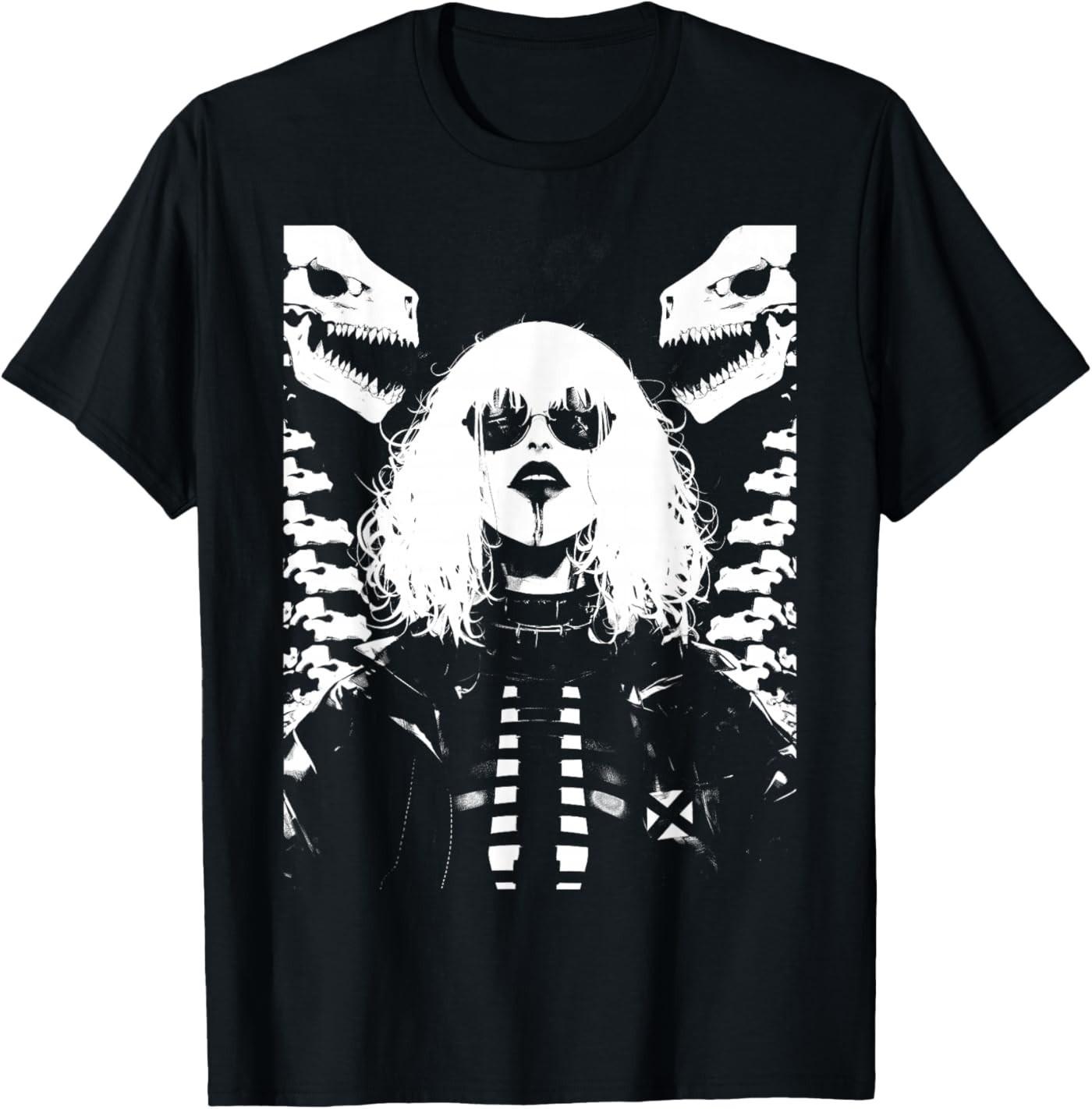 Ghoul Girl Cybergoth Gothic Anime Manga T-Shirt S разноцветный