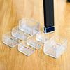Square/Round Anti-Noise Chair Leg Cap Rubber Feet-Protector Pads Non-slip Transparent Table Feet Covers Furniture Leveling Feet