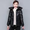 New Down Jacket Women's Short Thickened White Duck Down Jacket Women's Tide Ins Winter Bright Light Leave-in Down Jacket