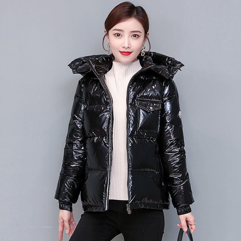 New Down Jacket Women's Short Thickened White Duck Down Jacket Women's Tide Ins Winter Bright Light Leave-in Down Jacket