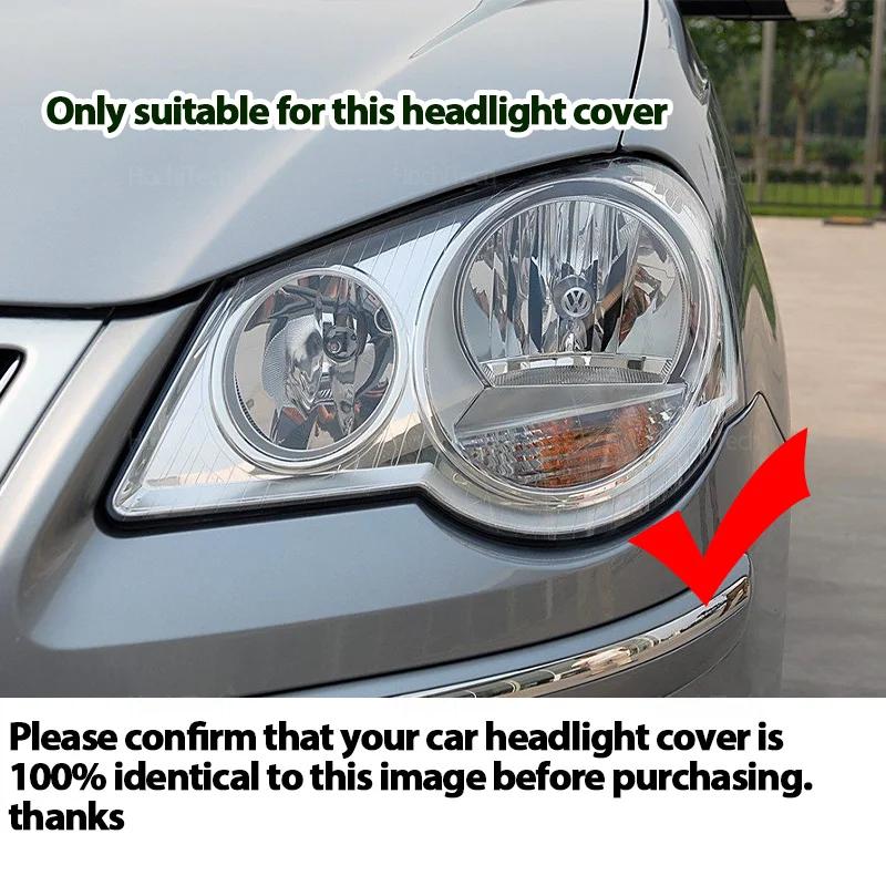 For Volkswagen VW Polo MK4 facelift 2006-2010 Auto Front Headlight Cover Transparent Glass Headlamps Lampshade Lamp Shell Masks