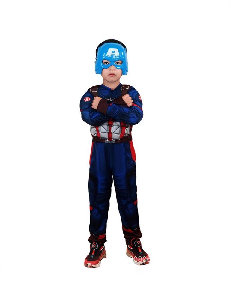 Captain America Muscle Costume for Kids & Adults - Anime Cosplay Performance Outfit