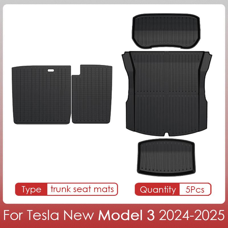 For Tesla Model 3 2024 Highland Floor Mats Cargo Liner Waterproof Anti-slip Trunk Mat TPE Pads Model 3 2025 Highland Accessories