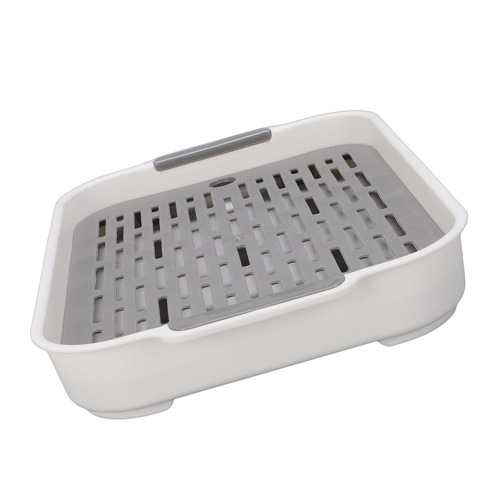 Cup Drying Tray Rectangular Plastic Double Layer Dish Drain Tray for Fruit Water Cup Snacks