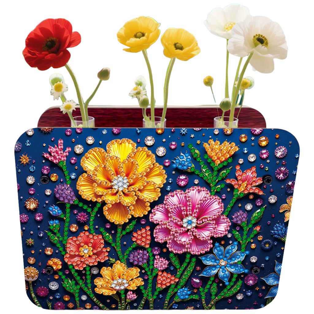 DIY Diamond Painting Wooden Tube Vase Two-Sided Pattern 5D DIY Vase Diamond Painting Kit for Adults Gift Idea Home Office Decor