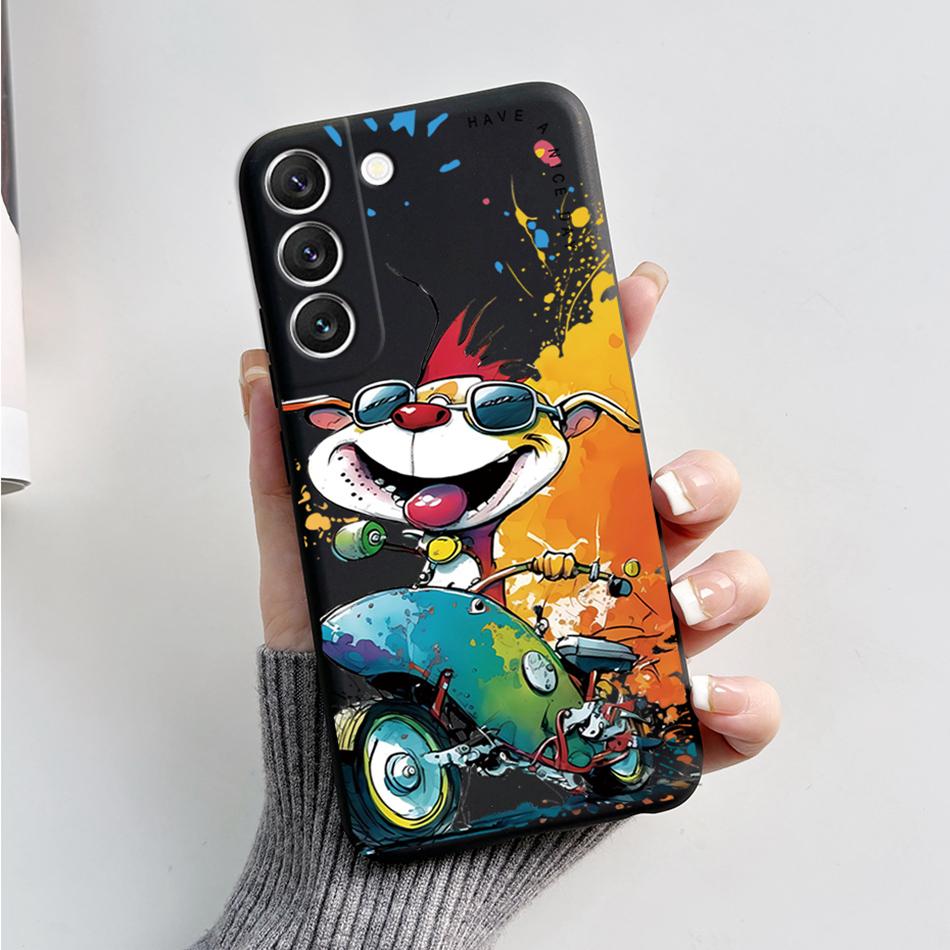 For Samsung Galaxy S22 S 22 Plus S22 Ultra S22+ Case Soft Slim Cute Bear Cartoon Frog Candy Painted Back Cover Funda Bumper Bags