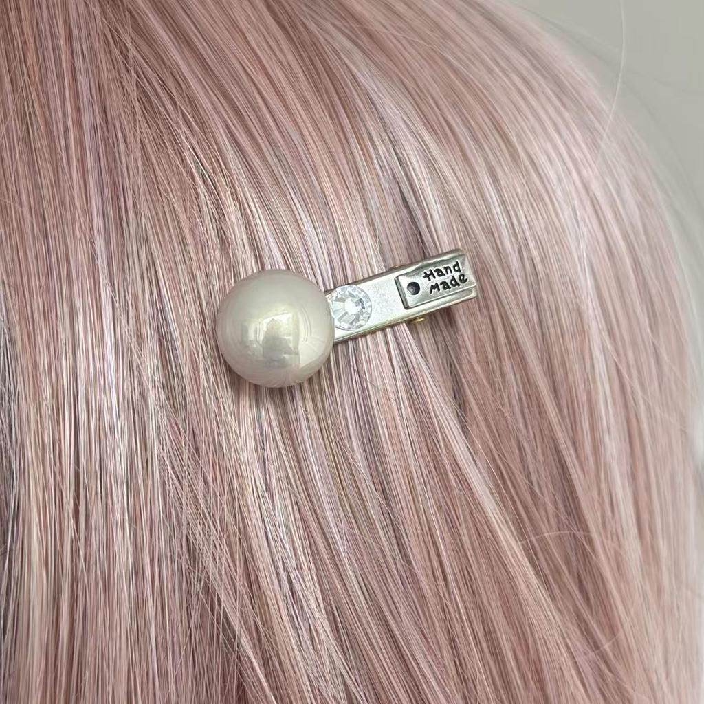 Versatile Rhinestone Bead Hair Clip for Women - Simple Duckbill Side Clip for Bangs