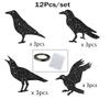 12pcs Thick Paper Black Crow Hanging Decor Dark Glittery Paper Birdcage Pendant  Bar Club