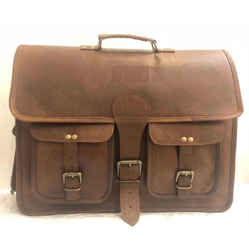 

Мужская сумка-портфель ручной работы из натуральной кожи в винтажном стиле для ноутбука 13 x 10 x 4 in