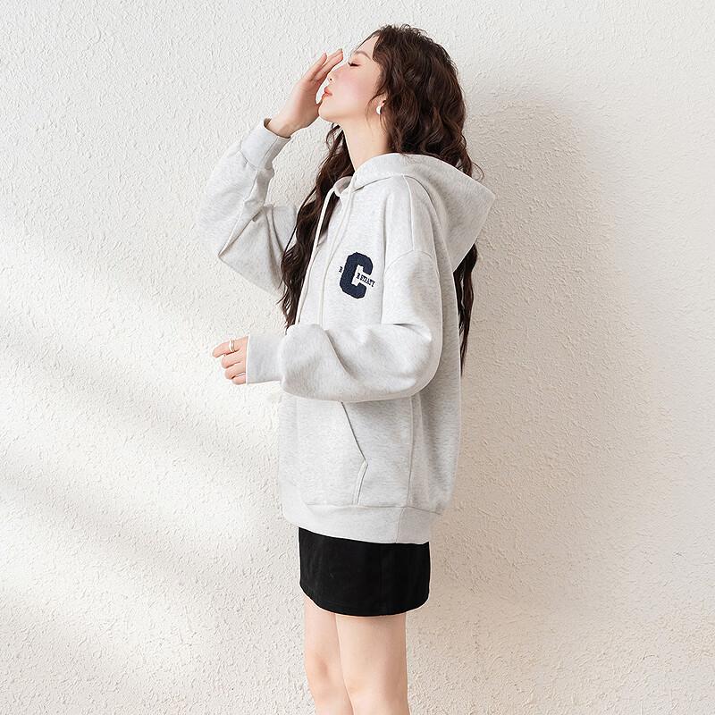 TonLion Women's 2025 Towel Embroidery Letter Hooded Sweatshirt