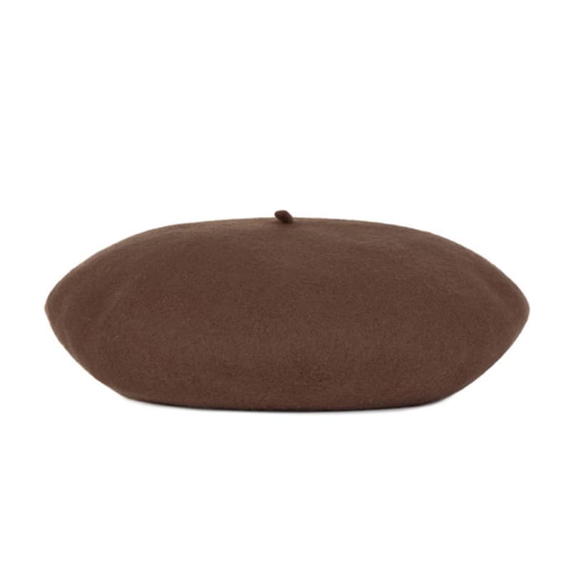 VARZAR VA Square Studded Wool Beret Brown