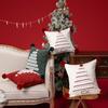 Christmas Tree Pattern Throw Pillowcase with Tassel Hair Ball Decoration Pillow Cover Farmhouse Style Cushion Cover