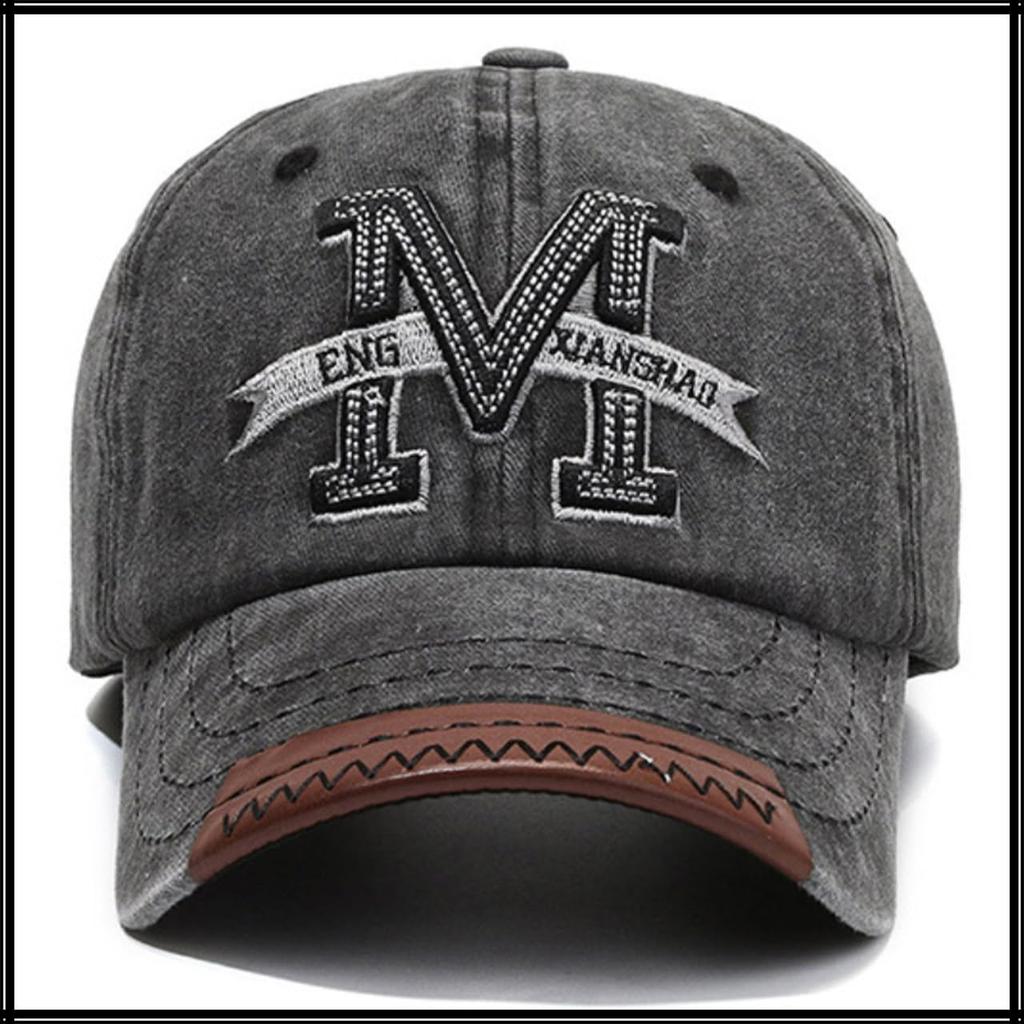 Cap Hat Vintage Embroidery Outdoor Stylish CZA145 [White Fang] Men's Women's (Black)