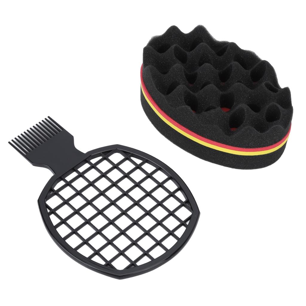 2pcs Barber Salon Hair Coils Comb Soft Flexible Hair Sponge Hairdressing Tool Set for Wet Hair