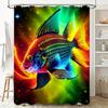 Rainbow Fish Shower Curtain 3D Printed Bath Decor with Vivid Print for Bathroom Decorations.