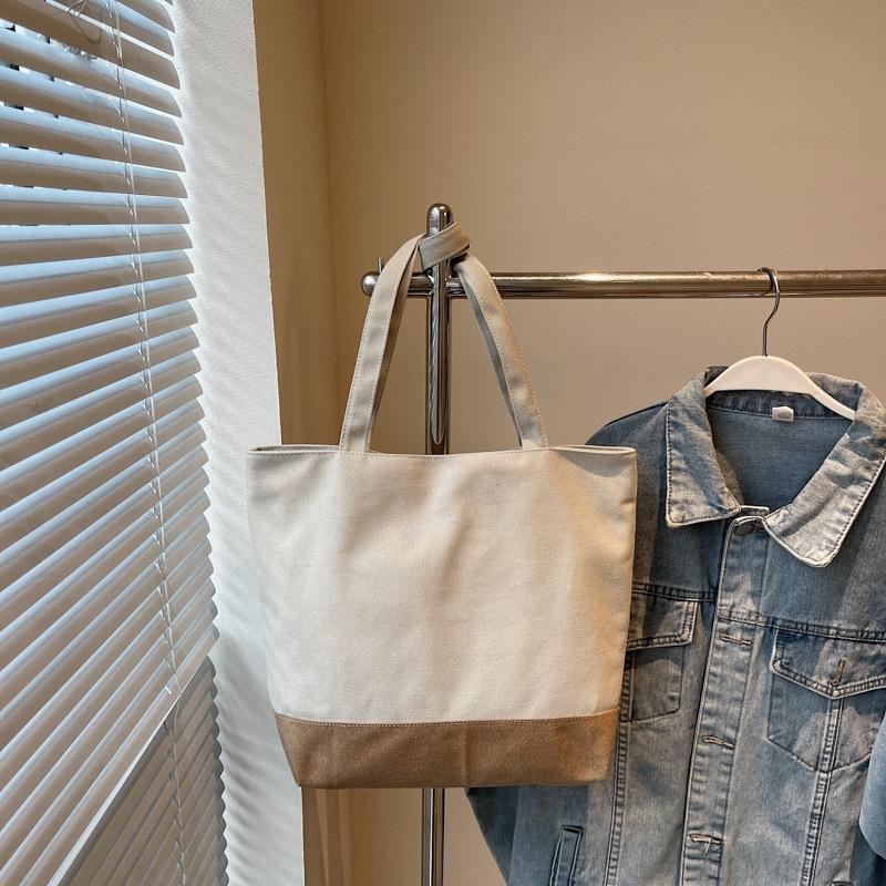 Students in class Japanese shoulder versatile simple large-capacity canvas leisure commute literary tote handbag