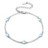 Cuoka Moonstone Bracelet, 925 Sterling Silver, Rainbow Round Moonstone Bracelet, Moonstone Jewelry for Women, Girlfriends, Moms (Round, Silver), 6.69