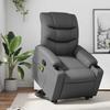 Vidaxl Lift and Massage Armchair, Reclining, Grey, Eco-leather
