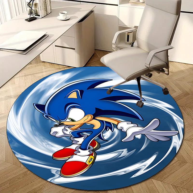 1pc Sonic4 Design Printed Area Round Carpet for Bedroom Living Room Home Decor Rugs Mat Non Slip Mat Rug for Bedside