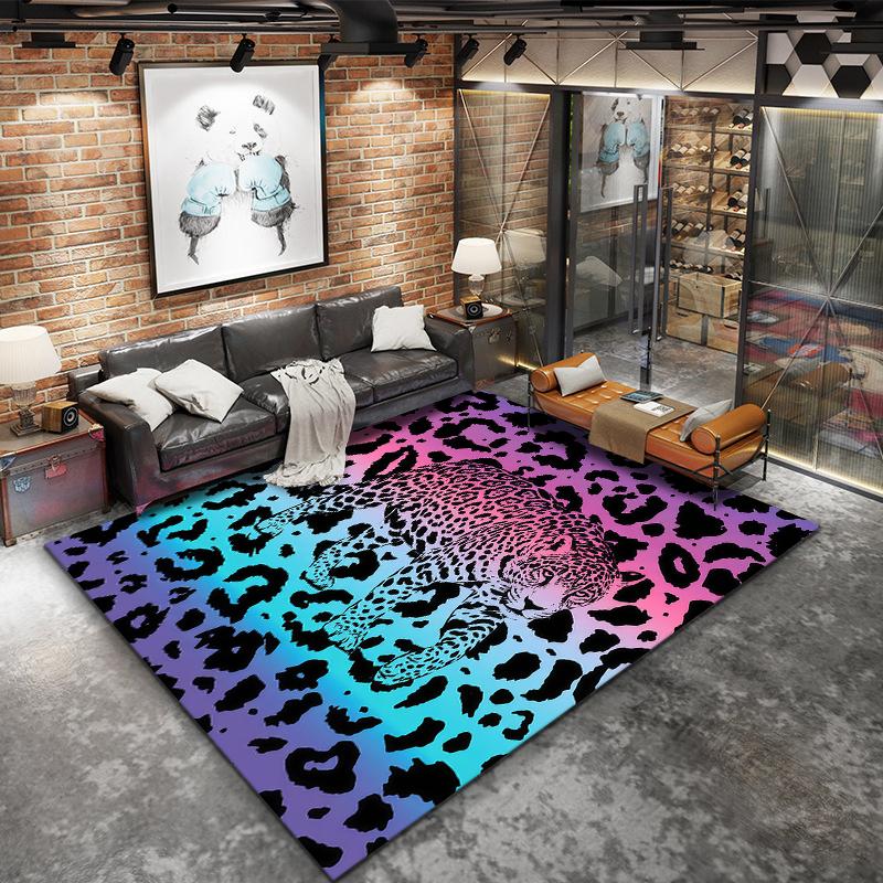 Pink animal leopard Pattern Square Carpet,Area Rug,Carpet Rug for Living Room Bedroom Sofa Playroom Decor,Non-slip Floor Mat,Holiday Birthday Gifts