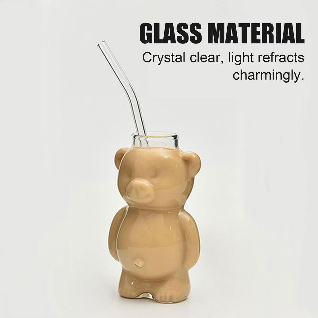 300ML Cartoon Bear Shaped Coffee Mug Cute Bear Mug Glass Cup Transparent Creative Milk Coffee Water Cups